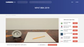 NPAT BBA 2019 – Dates, Application form, Eligibility, Pattern - Bschool