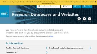 Research Databases and Websites | NMIT Library