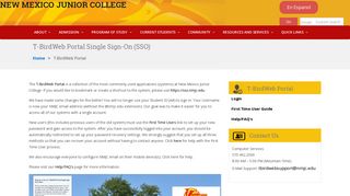 T-BirdWeb Portal Single Sign-On (SSO) - New Mexico Junior College