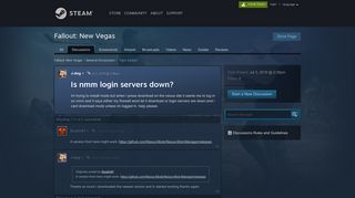 Is nmm login servers down? :: Fallout: New Vegas General Discussions