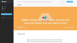 NMMS Scholarship: Application Process and More Important Details