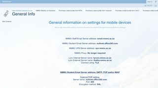 General Info - Site Pages: Home
