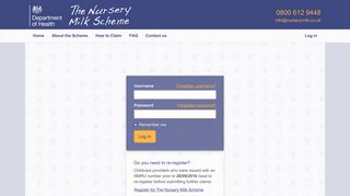 Log in - The Nursery Milk Scheme