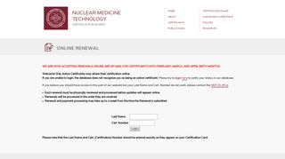 NMTCB Renewal Login | Nuclear Medicine Technology Certification ...