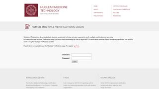 NMTCB Multiple Verifications Login | Nuclear Medicine Technology ...