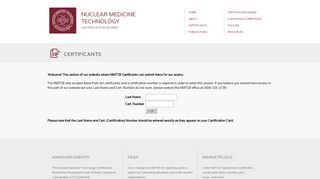 NMTCB Certificants Login | Nuclear Medicine Technology Certification ...