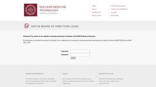 NMTCB Board of Directors Login | Nuclear Medicine Technology ...