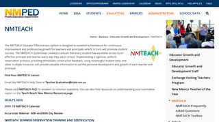 NMTEACH – New Mexico Public Education Department