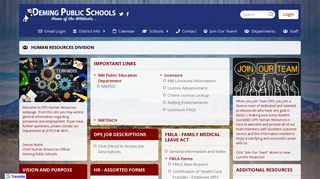 HUMAN RESOURCES DIVISION - Deming Public Schools