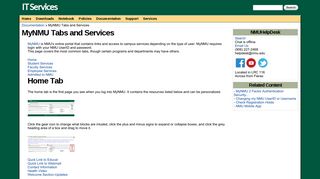MyNMU Tabs and Services | IT Services - Northern Michigan University
