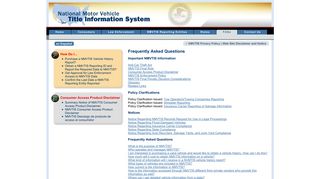 National Motor Vehicle Title Information System: Frequently Asked ...