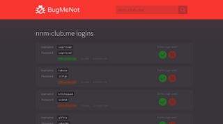 nnm-club.me passwords - BugMeNot