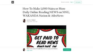 How To Make 1,000 Naira or More Daily Online Reading NEWS on ...