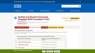 Departments and services - Norfolk and Norwich University ... - NHS