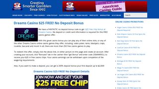 Dreams Casino $112 FREE no deposit bonus code | sign-up and play ...