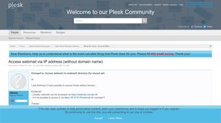 Access webmail via IP address (without domain name) | Plesk Forum