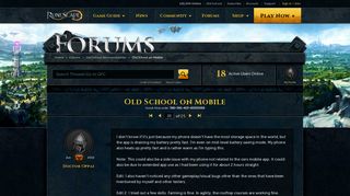 Old School on Mobile - Old School Announcements - RuneScape Forum