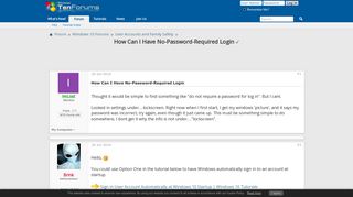 How Can I Have No-Password-Required Login Solved - Windows 10 Forums