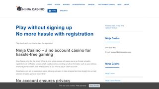 Ninja casino | play casino games without an account