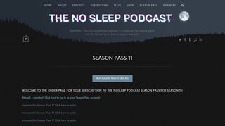 Season Pass 11 - The NoSleep Podcast