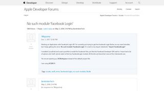 No such module 'Facebook Login' |Apple Developer Forums