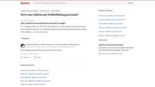 How to delete my Nobluffdating account - Quora