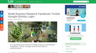 Node Express Passport Facebook Twitter Google GitHub Login