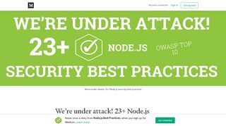 We're under attack! 23 Node.js security best practices - Medium