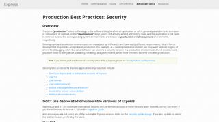 Security Best Practices for Express in Production - Express.js