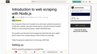 Introduction to web scraping with Node.js - DEV Community