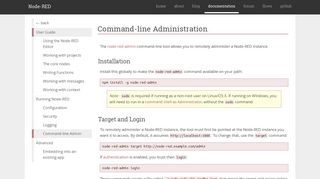 Node-RED : Command-line Administration