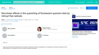 Non-linear effects in the quenching of fluorescent quantum dots by ...