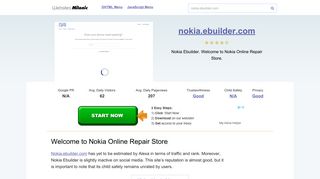 Nokia.ebuilder.com website. Welcome to Nokia Online Repair Store.