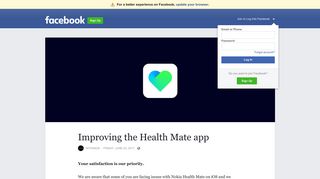 Improving the Health Mate app | Facebook