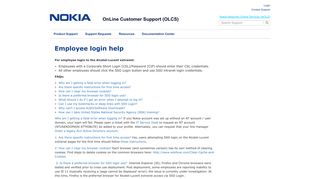 Employee login help - Nokia Support Portal - Alcatel-Lucent