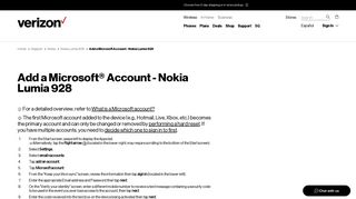 Add a Microsoft Account - Nokia Lumia 928 | Verizon Wireless