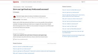 How to get back my Nokia mail account - Quora