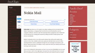 Nokia Mail Login – OVI Email Log In – www.nokiamail.com