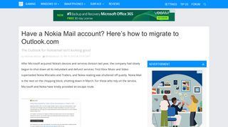 Have a Nokia Mail account? Here's how to migrate to Outlook.com ...