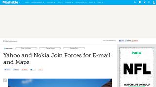 Yahoo and Nokia Join Forces for E-mail and Maps - Mashable
