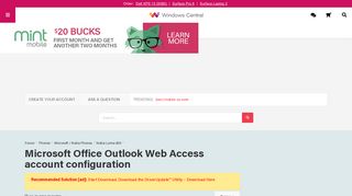Microsoft Office Outlook Web Access account configuration ...