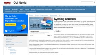 Syncing contacts | Ovi Nokia