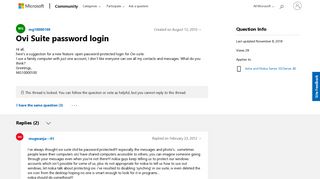 Ovi Suite password login - Microsoft Community