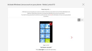 Nokia Lumia 610 - Activate Windows Live account on your phone ...