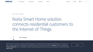 Nokia Smart Home solution connects residential customers to the ...