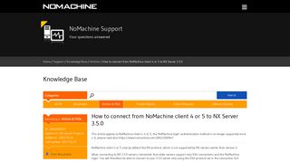 How to connect from NoMachine client 4 or 5 to NX Server 3.5.0