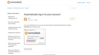 Automatically log in to your account – Nomadesk