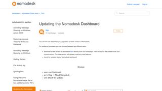 Updating the Nomadesk Dashboard – Nomadesk