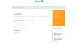 Login Page| Nominet