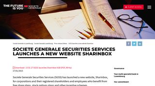 SGSS launches a new website Sharinbox - Société Générale ...
